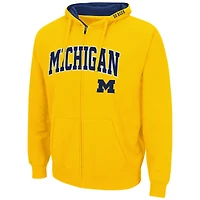 Sweat à capuche entièrement zippé Colosseum Maize Michigan Wolverines Arch & Logo 3.0 pour homme