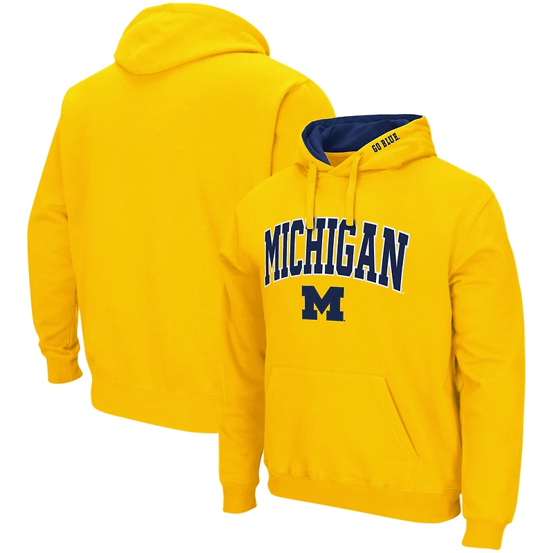 Sweat à capuche pour homme Colosseum Maize Michigan Wolverines Arch & Logo 3.0