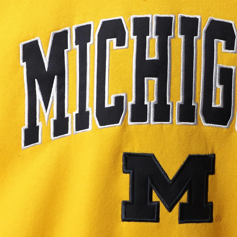 Colosseum Maize Michigan Wolverines Arch & Logo Crew Neck Sweat-shirt pour homme