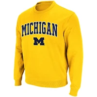 Colosseum Maize Michigan Wolverines Arch & Logo Crew Neck Sweat-shirt pour homme