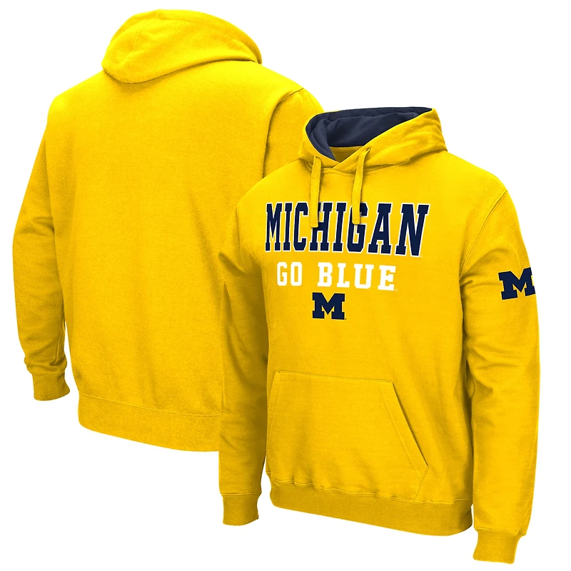 Men's Colosseum Navy Michigan Wolverines Sunrise Pullover Hoodie