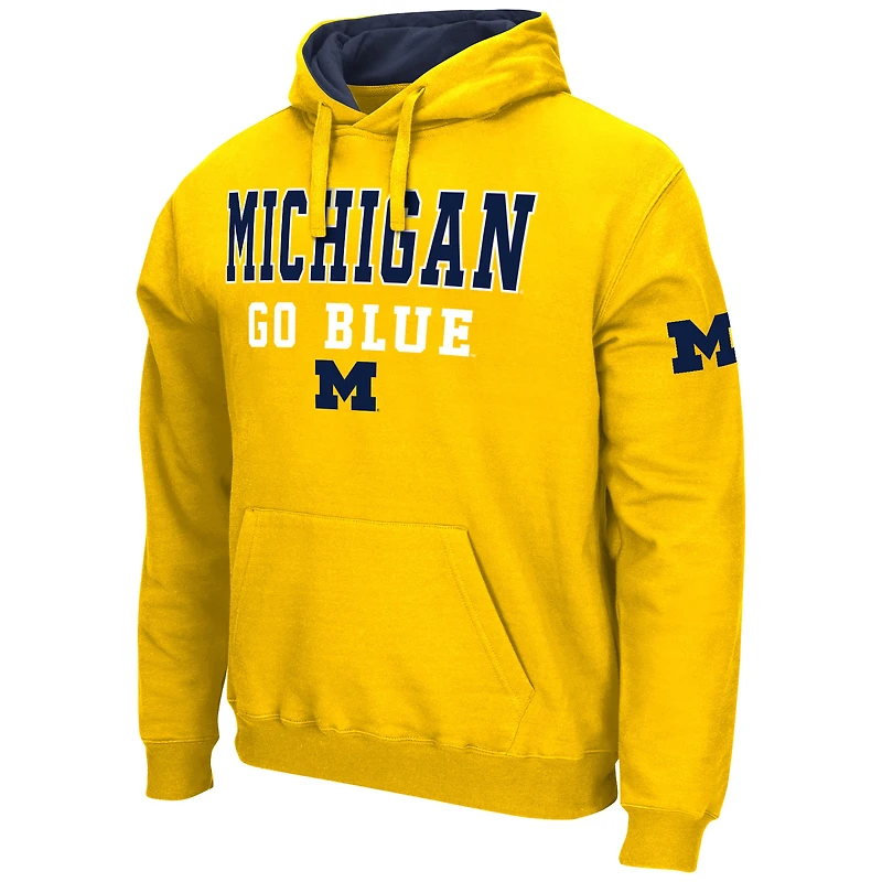 Men's Colosseum Navy Michigan Wolverines Sunrise Pullover Hoodie