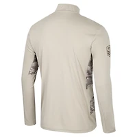 Men's Colosseum Natural Michigan Wolverines OHT Military Appreciation Quarter-Zip Jacket
