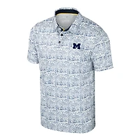 Polo Allover Colosseum bleu marine/blanc pour homme Michigan Wolverines Big & Tall