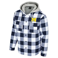 Men's Colosseum Navy/White Michigan Wolverines Buffalo Plaid Full-Zip Jacket