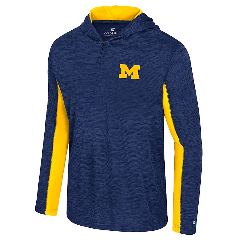 Sweat à capuche zippé quart de tour bleu marine Colosseum Michigan Wolverines Always Sunny pour homme