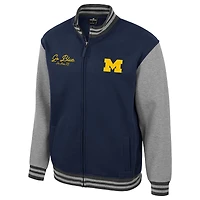 Men's Colosseum  Navy Michigan Wolverines Ambi-Turner Full-Zip Varsity Jacket