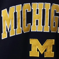 Men's Colosseum Navy Michigan Wolverines Arch & Logo Crew Neck Sweatshirt