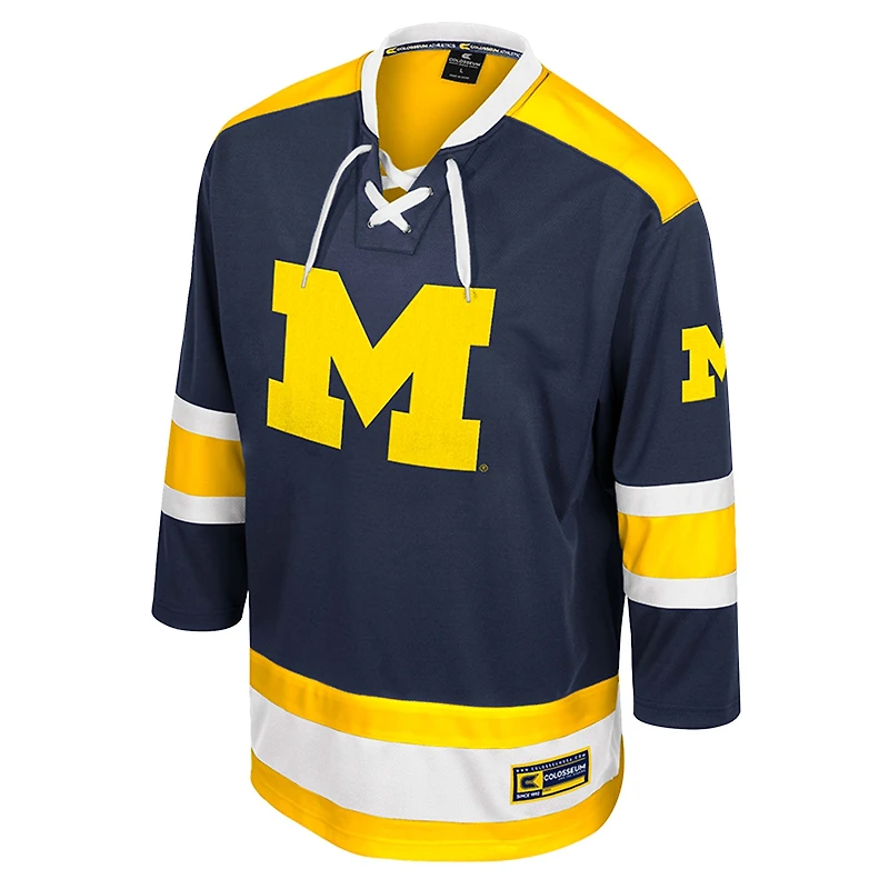 Maillot de hockey Athletic Machine Fashion pour homme, bleu marine, Colosseum, Michigan Wolverines