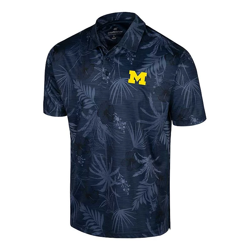 Polo Colosseum Navy Michigan Wolverines Big & Tall Palms pour homme