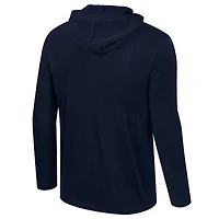 Men's Colosseum Navy Michigan Wolverines Color Pop Active Blend 2-Hit Long Sleeve Hooded T-Shirt