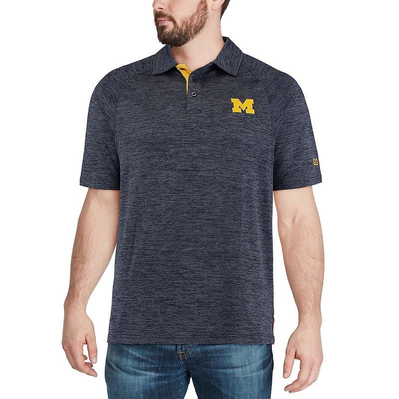 Polo bleu marine Colosseum pour homme des Michigan Wolverines Down Swing