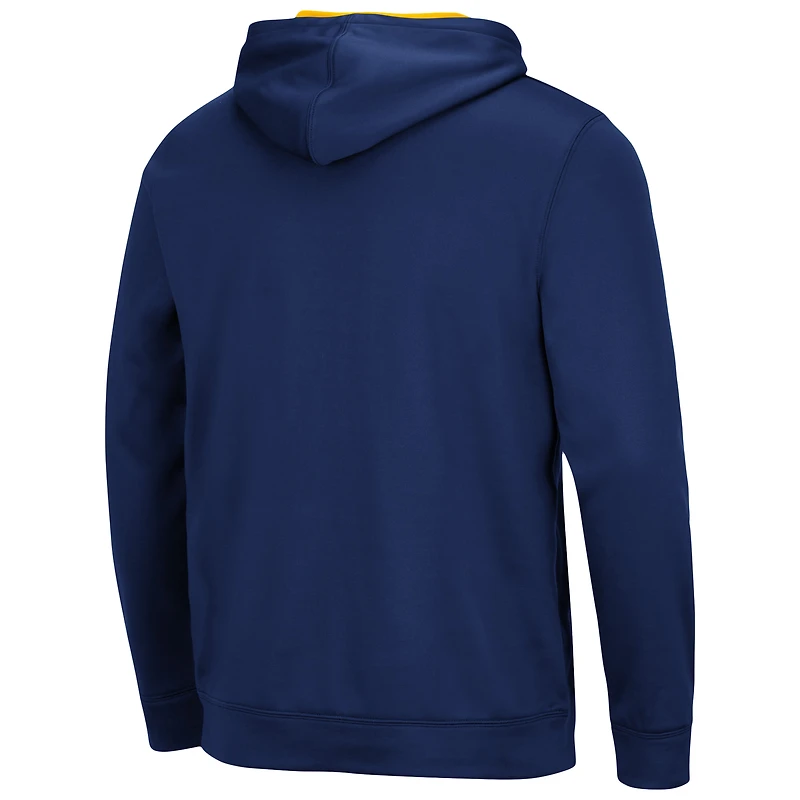 Men's Colosseum Maize Michigan Wolverines Slash Stack 2.0 Pullover Hoodie