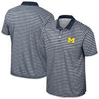 Men's Colosseum Navy Michigan Wolverines Striped Polo