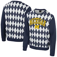 Sweat-shirt à enfiler Dealio Argyle bleu marine pour homme des Michigan Wolverines