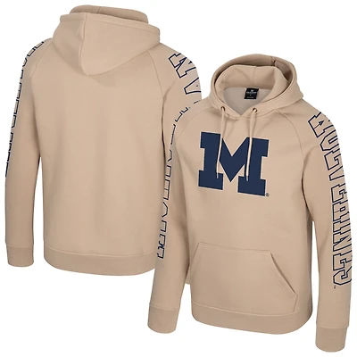 Sweat à capuche raglan Big Break pour homme, couleur beige Colosseum, Michigan Wolverines