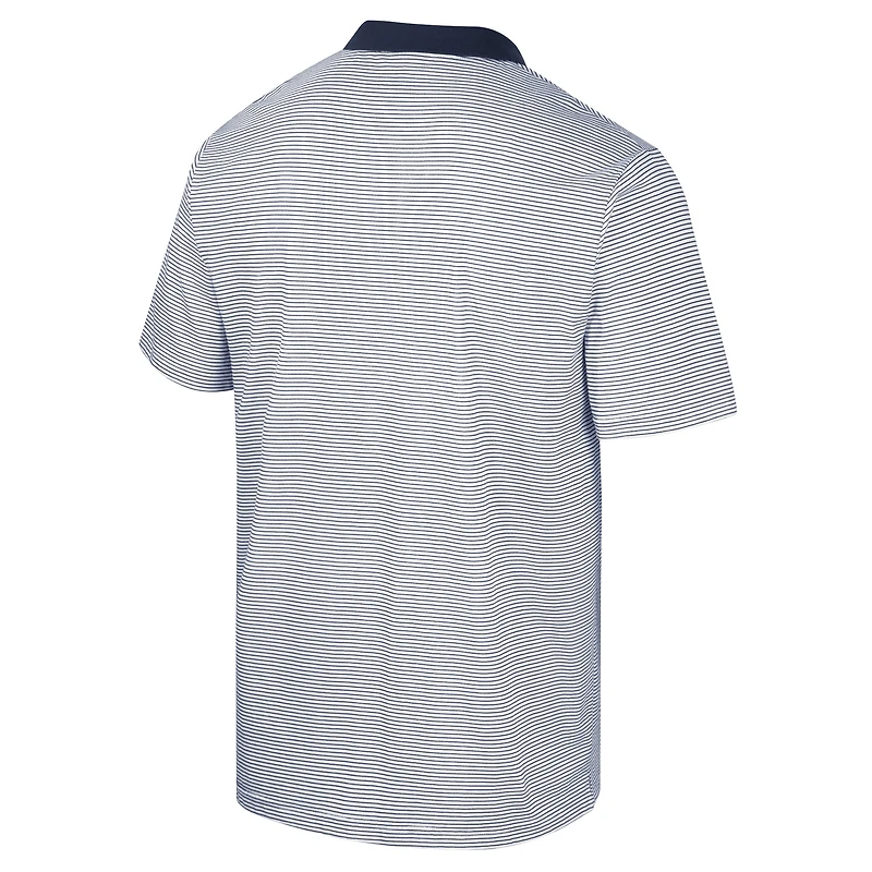 Men's Colosseum White/Black Michigan Wolverines Print Stripe Polo
