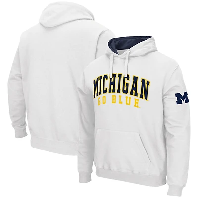 Sweat à capuche double arche Colosseum Michigan Wolverines pour homme, blanc