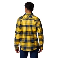 Men's Columbia  Maize Michigan Wolverines Flare Gun Omni-Wick Flannel Long Sleeve Button-Up Shirt
