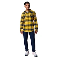 Men's Columbia  Maize Michigan Wolverines Flare Gun Omni-Wick Flannel Long Sleeve Button-Up Shirt