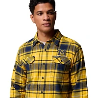 Men's Columbia  Maize Michigan Wolverines Flare Gun Omni-Wick Flannel Long Sleeve Button-Up Shirt