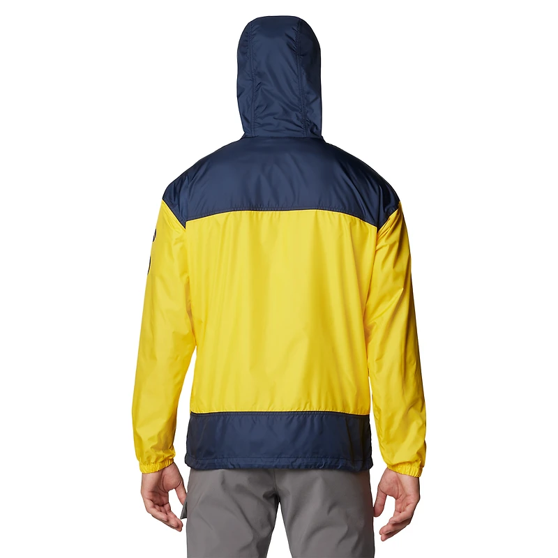 Men's Columbia Maize Michigan Wolverines Flash Challenger II Omni-Shade Full-Zip Hoodie Windbreaker Jacket