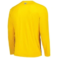 Men's Columbia Maize Michigan Wolverines Terminal Tackle Omni-Shade Raglan Long Sleeve T-Shirt