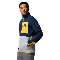 Pull mi-zippé Omni-Wick Hike pour homme Columbia bleu marine/gris Michigan Wolverines