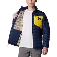 Veste isolante entièrement zippée Columbia Michigan Wolverines Double Blitz Omni-Heat Infinity pour homme Bleu marine