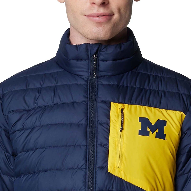 Veste isolante entièrement zippée Columbia Michigan Wolverines Double Blitz Omni-Heat Infinity pour homme Bleu marine