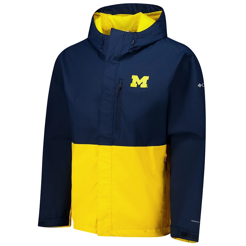 Men's Columbia  Navy Michigan Wolverines Field Bound Omni-Tech™ Full-Zip Jacket