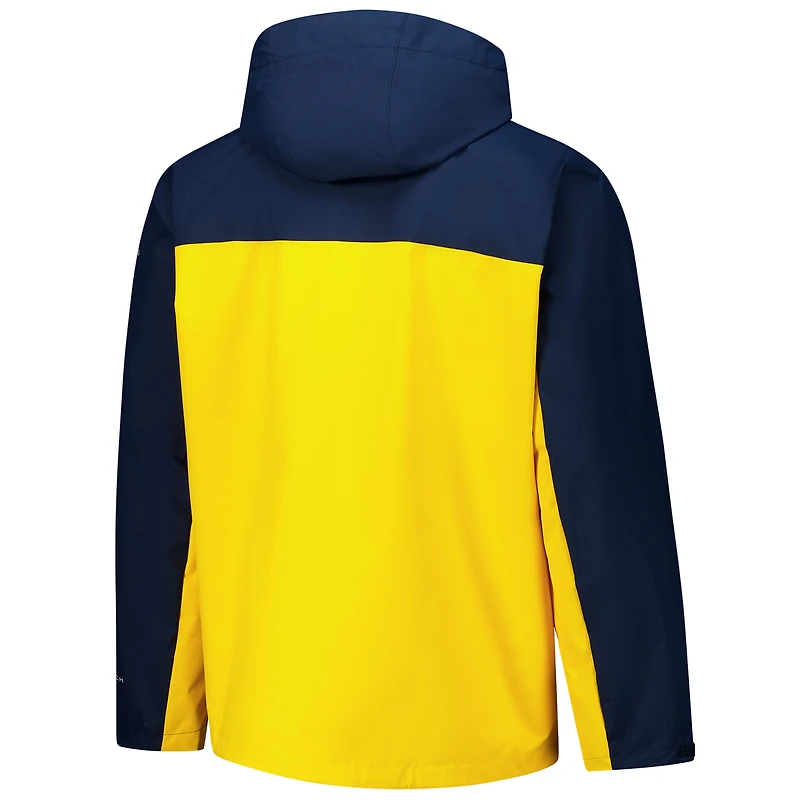 Men's Columbia  Navy Michigan Wolverines Field Bound Omni-Tech™ Full-Zip Jacket