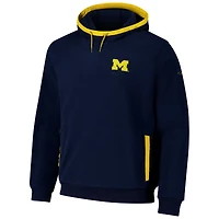 Men's  Columbia Navy Michigan Wolverines Flanker Fleece Pullover Hoodie