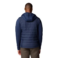 Men's Columbia  Navy Michigan Wolverines Out-Shield Hybrid Full-Zip Hoodie Jacket