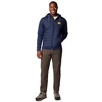 Veste à capuche hybride entièrement zippée Out-Shield bleu marine pour homme de Columbia Michigan Wolverines