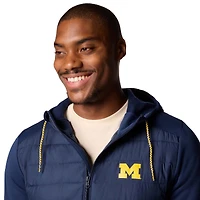 Veste à capuche hybride entièrement zippée Out-Shield bleu marine pour homme de Columbia Michigan Wolverines