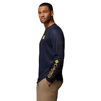 Men's Columbia  Navy Michigan Wolverines PHG Terminal Shot 3-Hit Long Sleeve T-Shirt