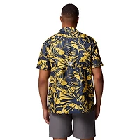 Chemise boutonnée Columbia bleu marine Michigan Wolverines Super Slack Tide Omni-Wick pour homme