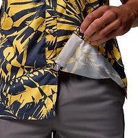 Chemise boutonnée Columbia bleu marine Michigan Wolverines Super Slack Tide Omni-Wick pour homme