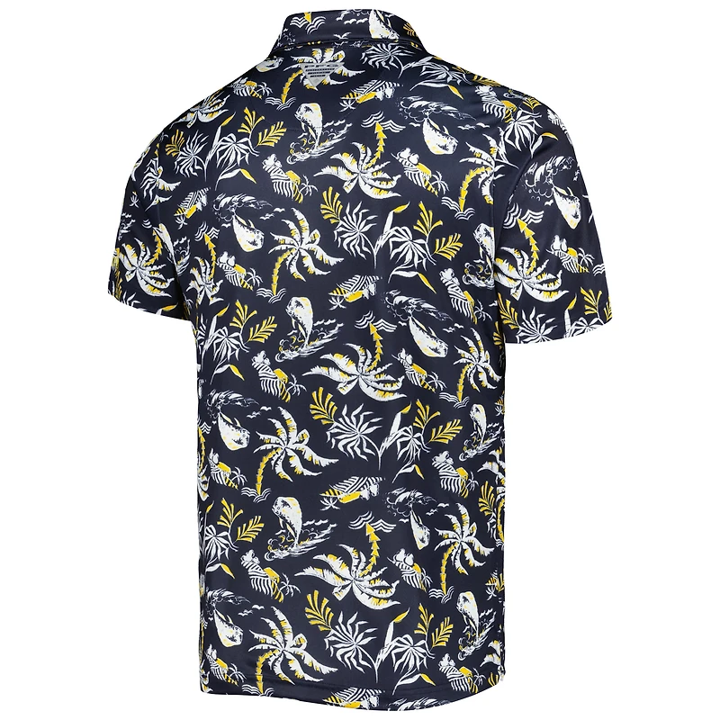 Polo pour homme Columbia Navy Michigan Wolverines Super Terminal Tackle Omni-Shade
