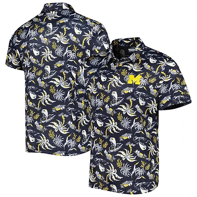 Polo pour homme Columbia Navy Michigan Wolverines Super Terminal Tackle Omni-Shade