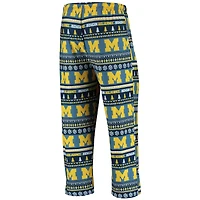 Men's Concepts Sport Navy Michigan Wolverines Ugly Sweater Knit Long Sleeve Top and Pant Set