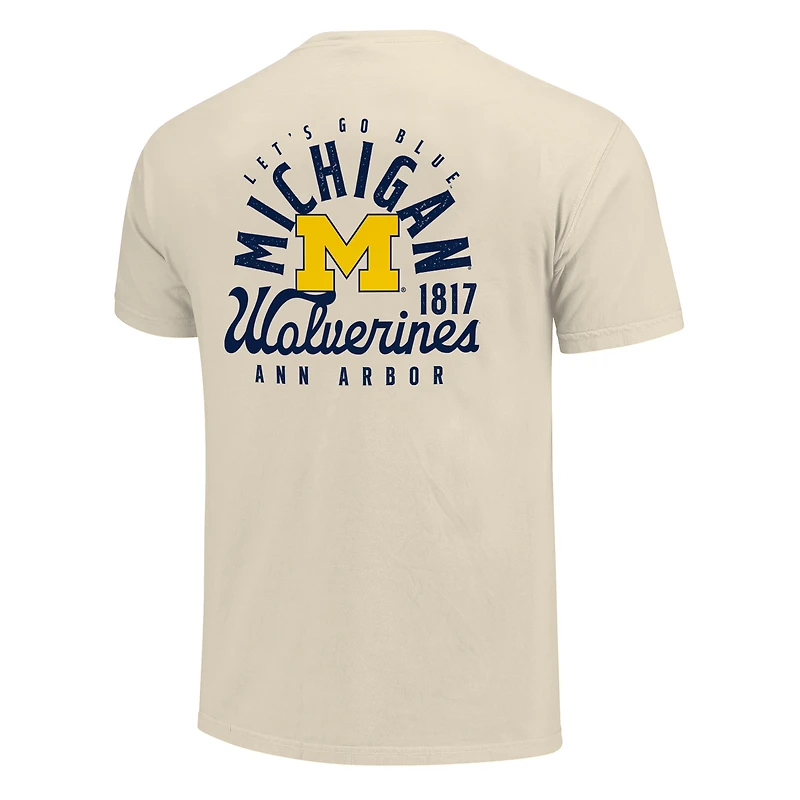 T-shirt crème pour homme avec motif mascotte des Wolverines du Michigan
