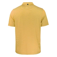 Men's Cutter & Buck  Gold/White Michigan Wolverines Forge Eco Double Stripe Stretch Recycled Polo