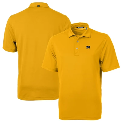Men's Cutter & Buck Gold Michigan Wolverines Virtue Eco Pique Recycled Polo