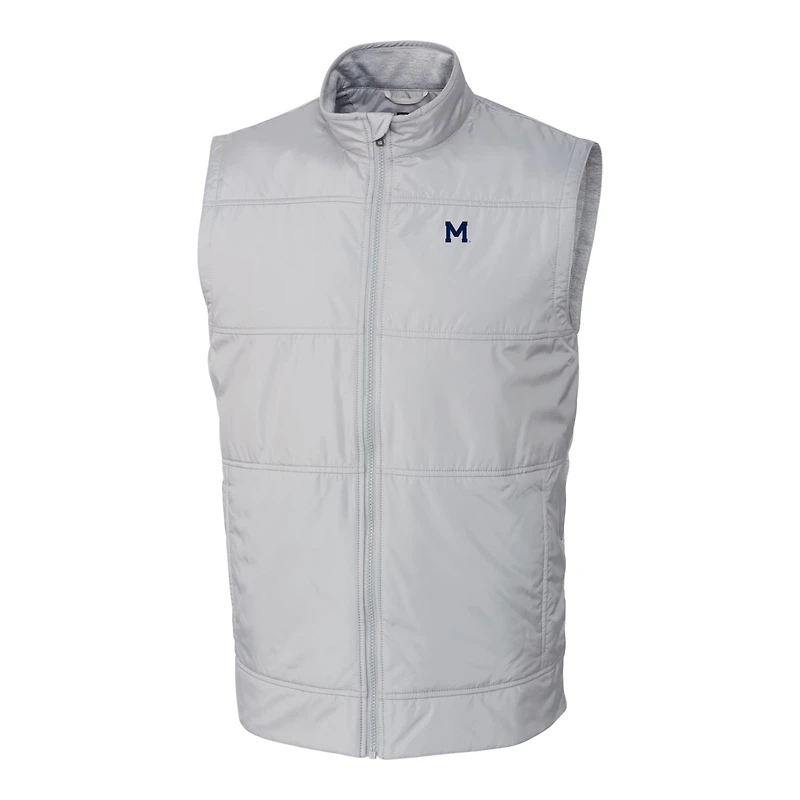 Gilet coupe-vent hybride furtif entièrement zippé pour homme, gris, des Michigan Wolverines Vault, de grande taille et