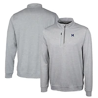 Pull-over gris à fermeture éclair quart de tour pour homme, modèle Cutter & Buck des Michigan Wolverines Vault, grande taille