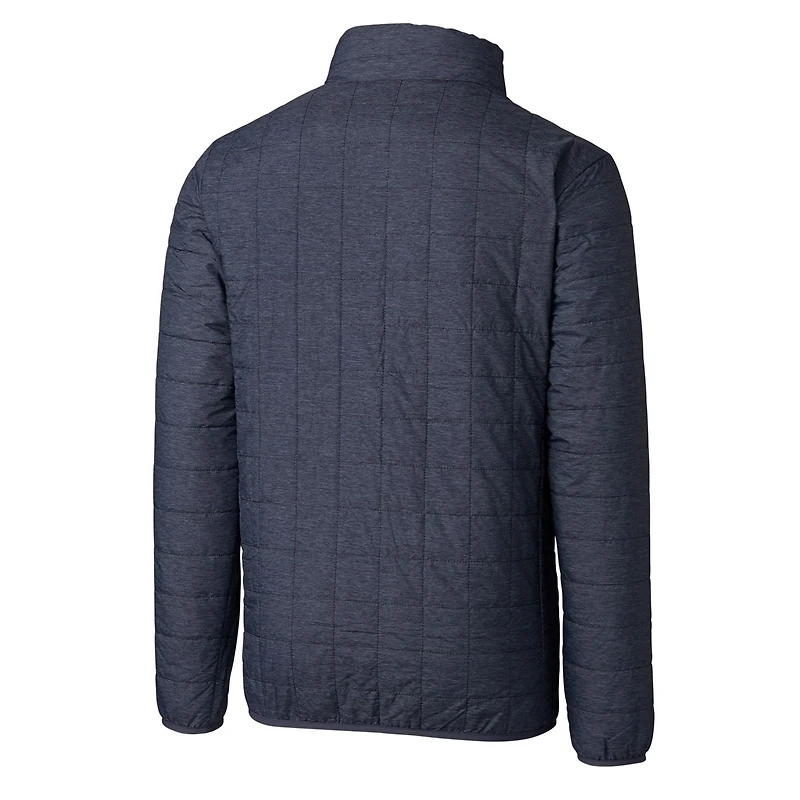 Doudoune isolante entièrement zippée Rainier PrimaLoft Eco pour homme, bleu marine chiné, avec logo de l'équipe Michigan Wolverines, taille grande et
