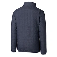 Doudoune isolante entièrement zippée Rainier PrimaLoft Eco pour homme, bleu marine chiné, avec logo de l'équipe Michigan Wolverines, taille grande et