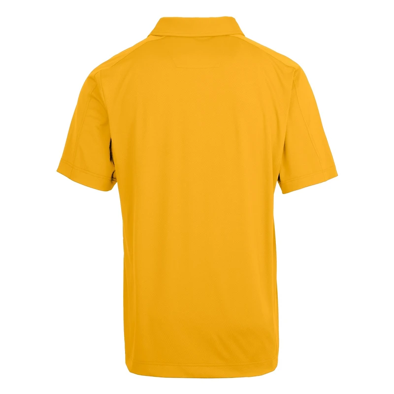 Men's Cutter & Buck  Maize Michigan Wolverines Alumni Logo Prospect Textured Stretch Polo